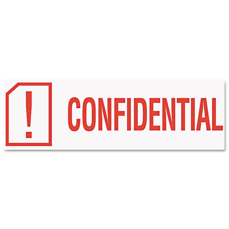 Accustamp2 Pre-Inked Shutter Stamp with Microban Red CONFIDENTIAL 1 5/8 x 1/2 035574