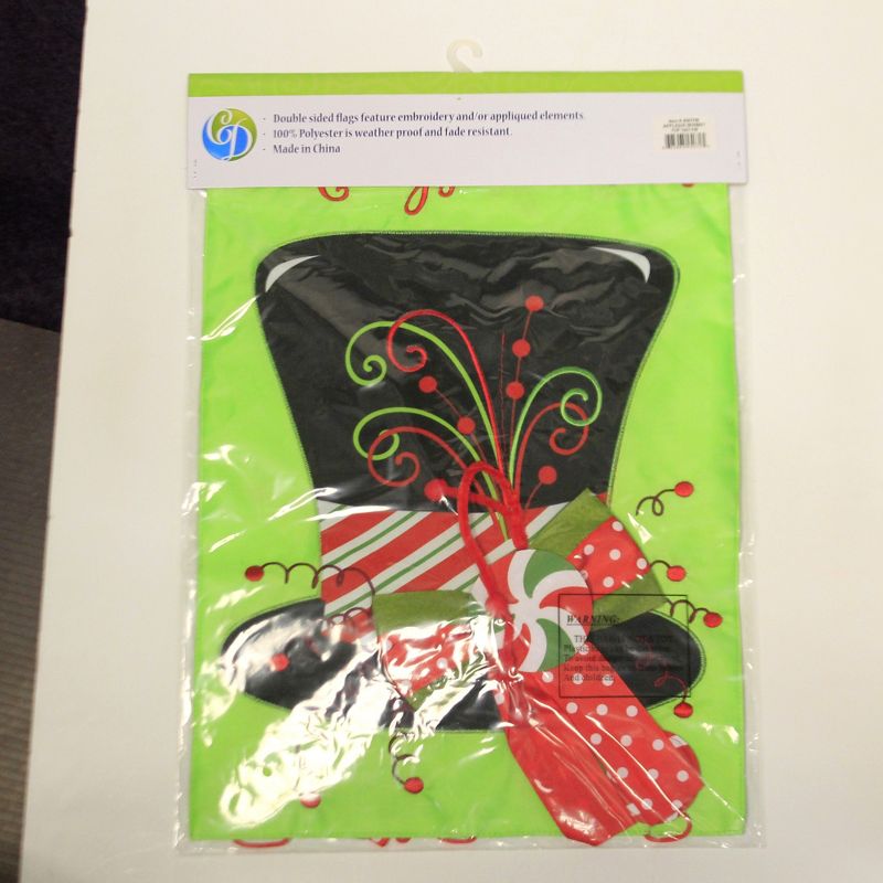 Home & Garden 18.0" Whimsy Top Hat Applique Flag Double Sided Custom Decor  -  Flags