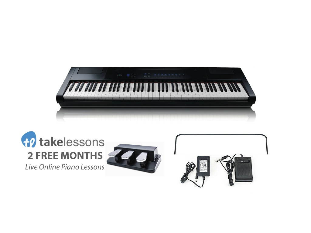 Artesia PA-88H+ 3-Pedal Bundle - 88-Key Weighted Hammer Action Digital Piano with  Sustain Pedal/ASP-3x3M, Power Supply and Two Free Months of Online Lessons from TakeLessons