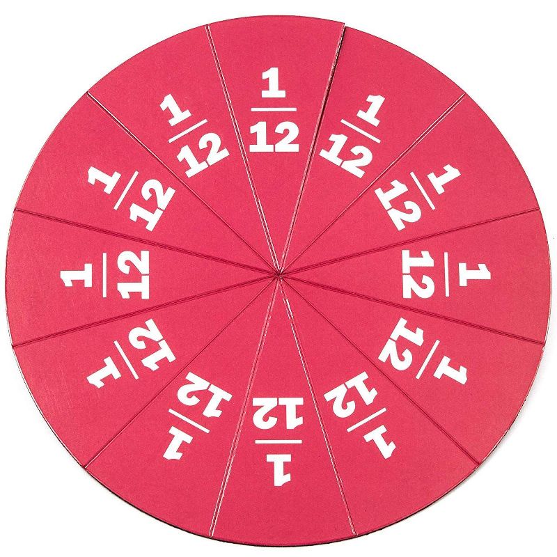 9-Pack Magnetic Fraction Circles Manipulatives Set, Early Math Education for Kids, Teaching Aids for Classroom