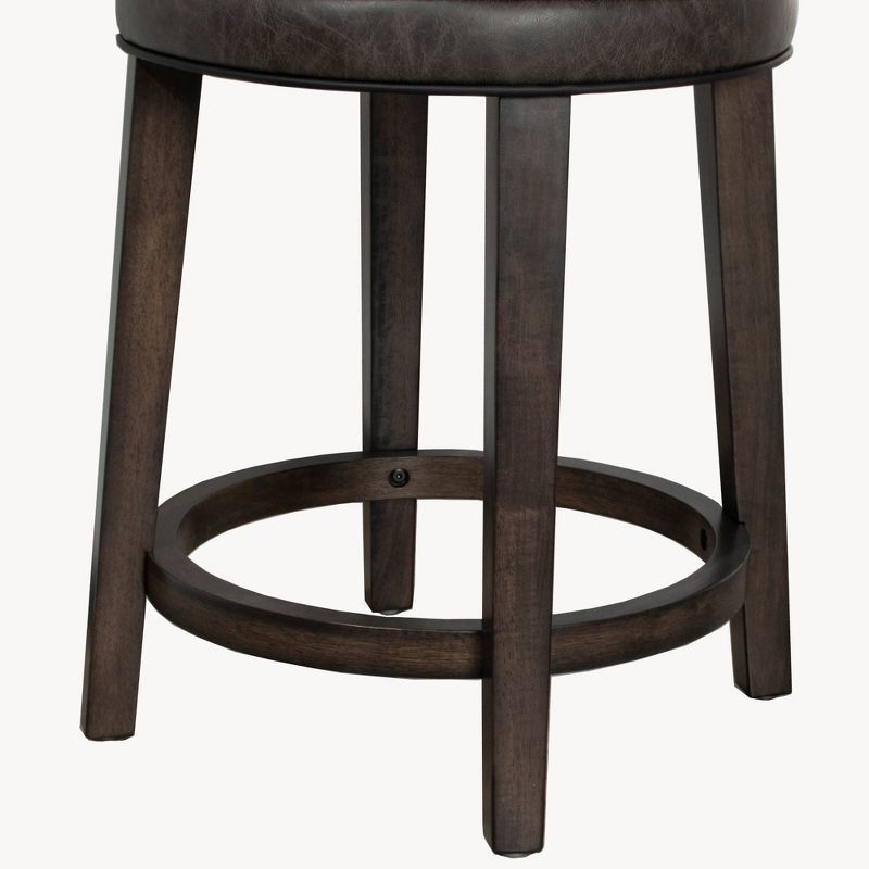 25.5" Krauss Wood Backless Swivel Counter Height Barstool Charcoal Gray - Hillsdale Furniture