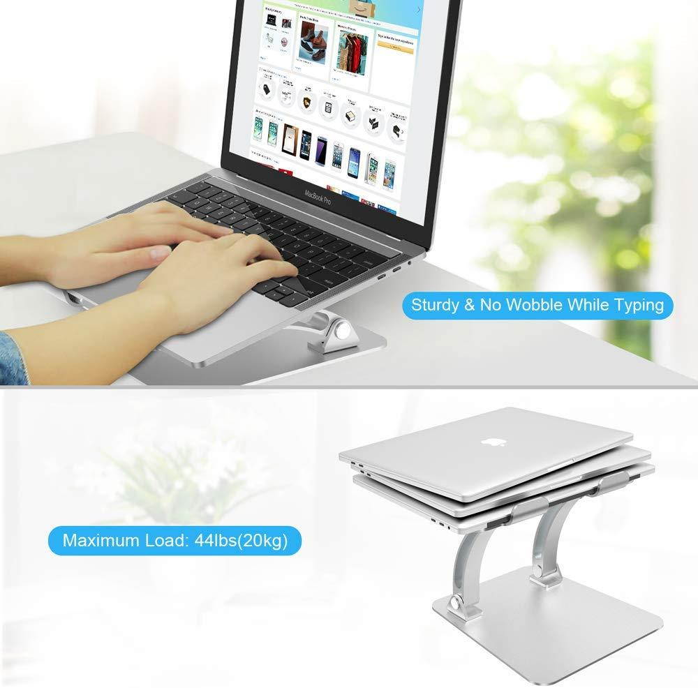 Nulaxy Laptop Stand, Ergonomic Adjustable Laptop Riser Computer Laptop Stand Compatible with MacBook, Air, Pro, Dell XPS, Samsung, Lenovo, Alienware All Laptops 10-17.3", Supports Up to 44 Lbs -Silver