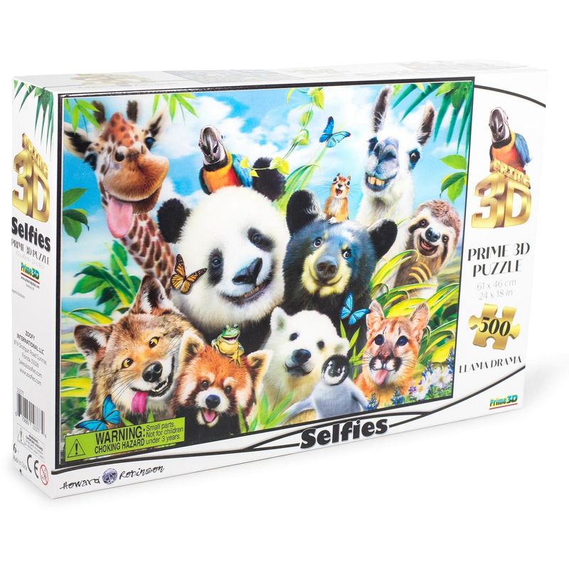 The Zoofy Group LLC Llama Drama Selfie Super 3D 500 Piece Jigsaw Puzzle For Adults And Kids