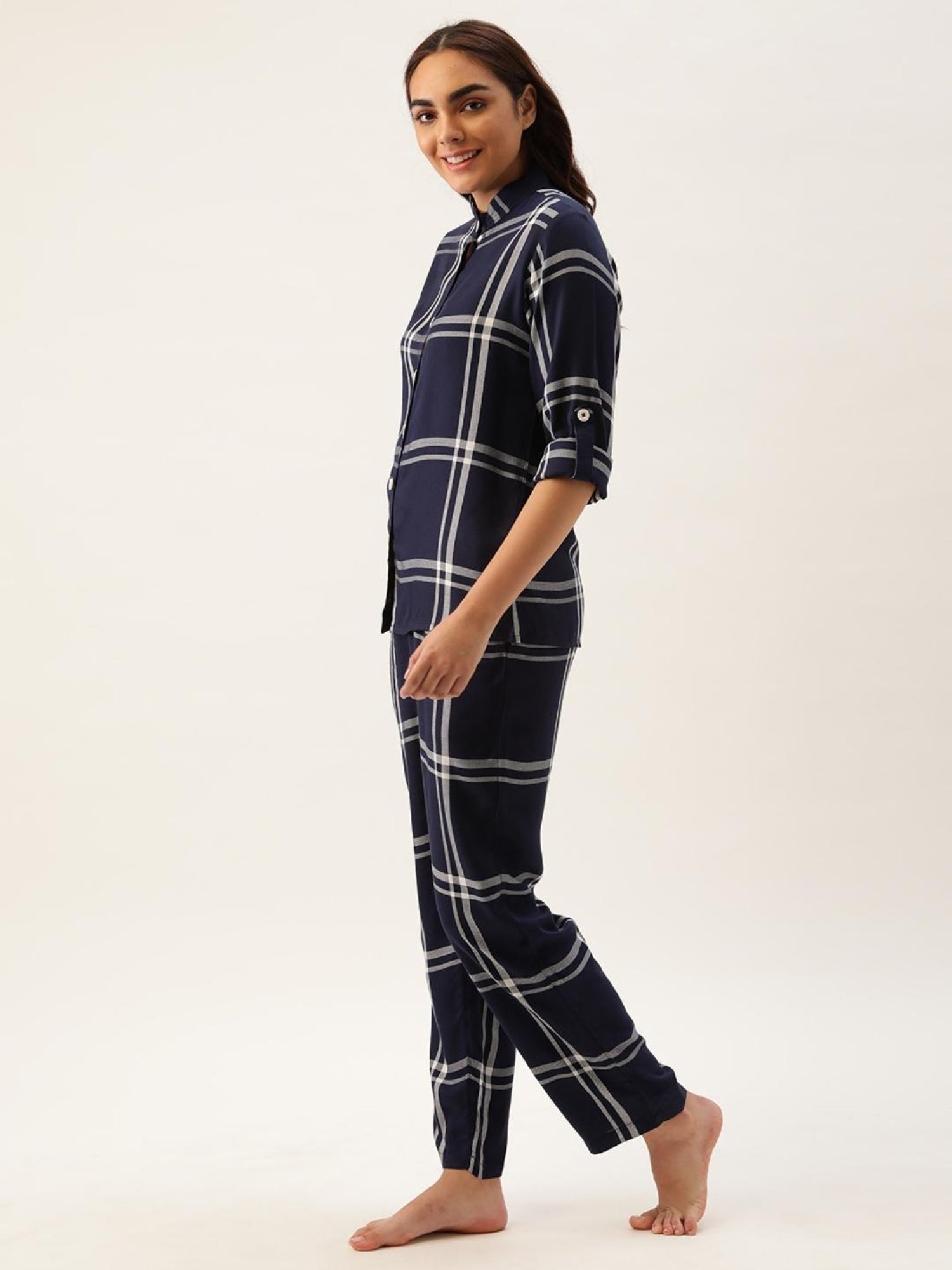 Clt.s Navy Checks Pajama Set