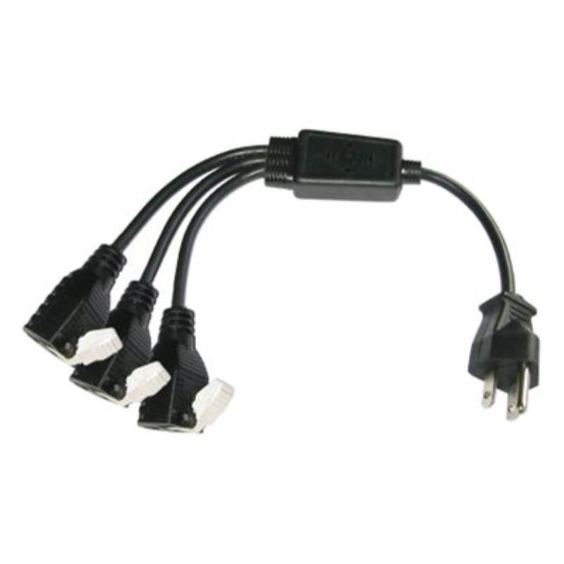 Conntek 05360 1 to 3 Power Splitter with Snap Pop, 14 inches