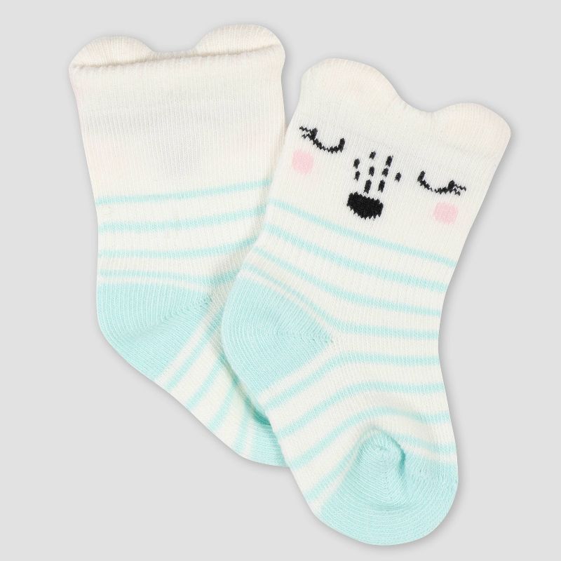 Gerber Baby Girls' 6pk Fox Jersey Wiggle Proof Socks - Pink 0-6M