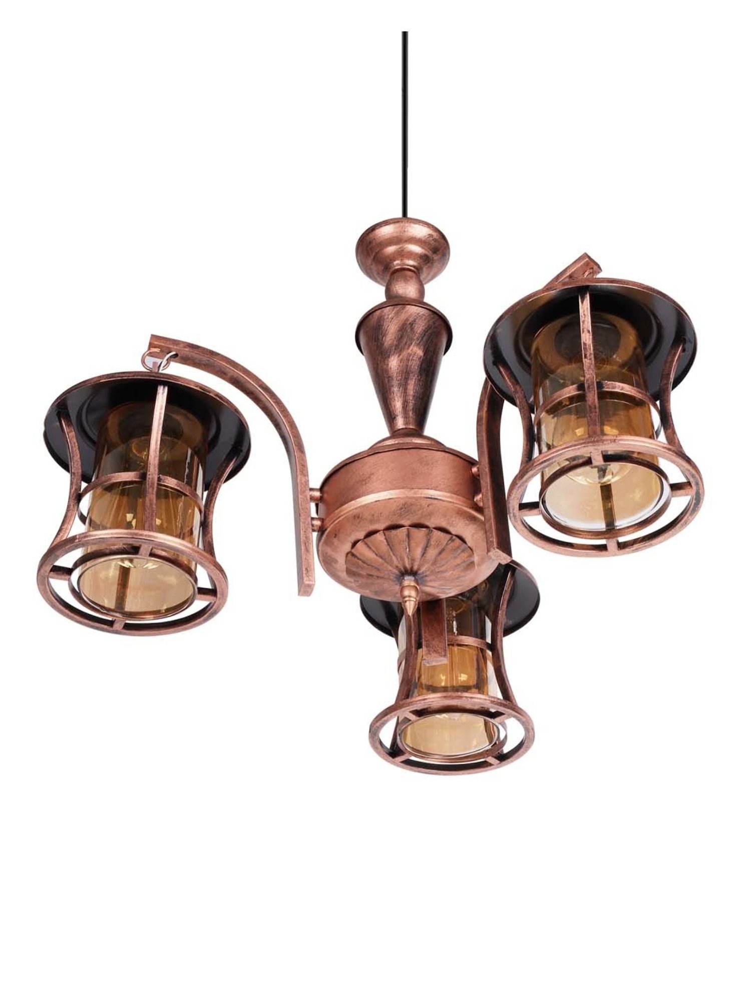 Homesake Vintage Edison Brown Metal 3-In-1 Rubbed Oil Antique Chandelier(Bulb not included)