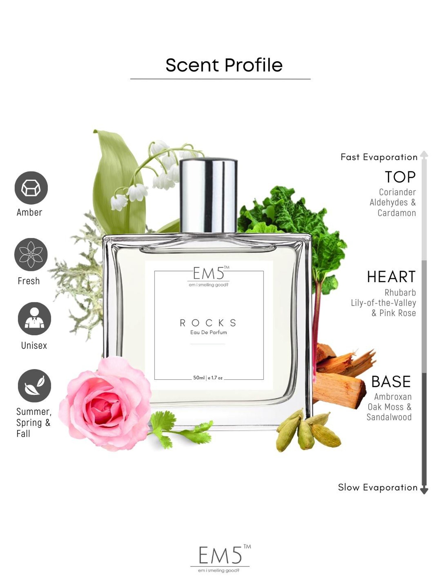 EM5 Rocks Unisex Eau de Parfum - 50 ml