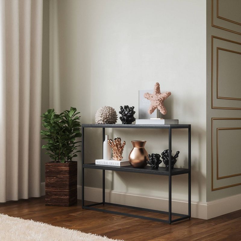 Emery Console Table with Shelf Black - RST Brands
