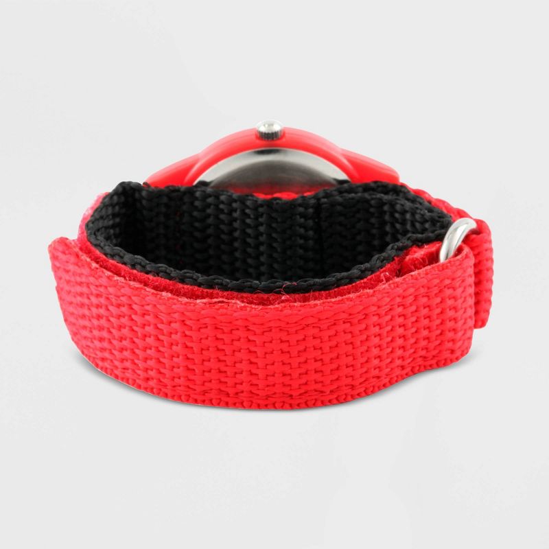 Toddler's Marvel Spider-Man Plastic Time Teacher Nylon Strap Watch - Red