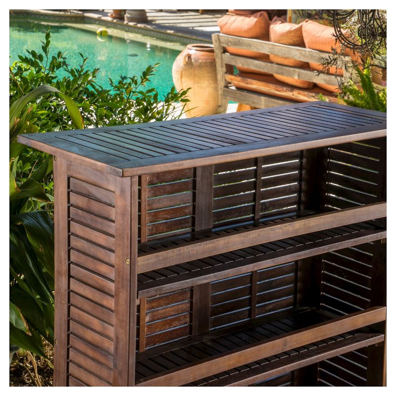 Riviera 3pc Wood Patio Bar Set - Brown - Christopher Knight Home