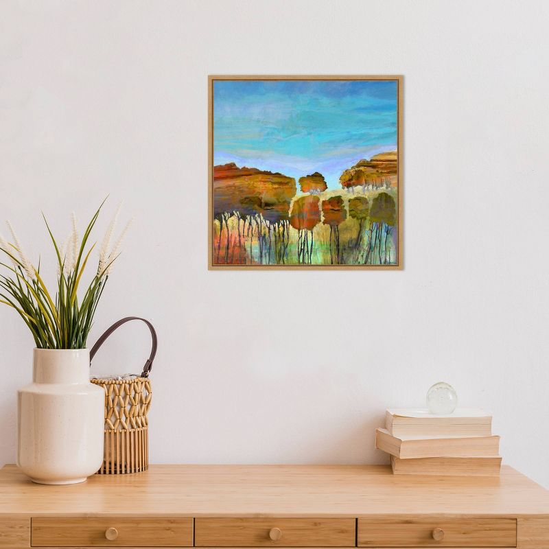 16" x 16" Harmony III Landscape by Michael Tienhaara Framed Wall Canvas - Amanti Art