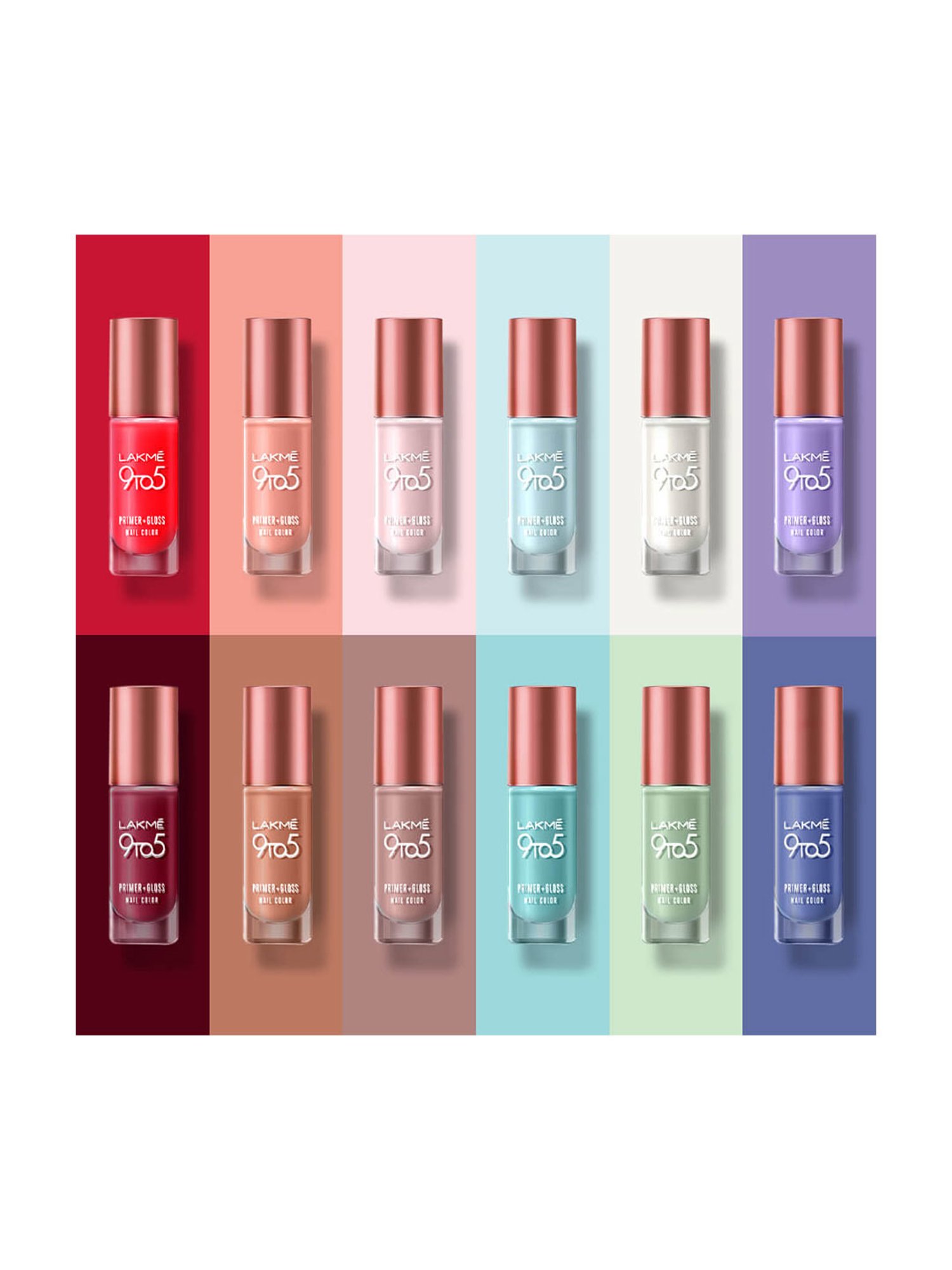 Lakme 9to5 Primer + Gloss Nail Color Minty Green - 6 gm