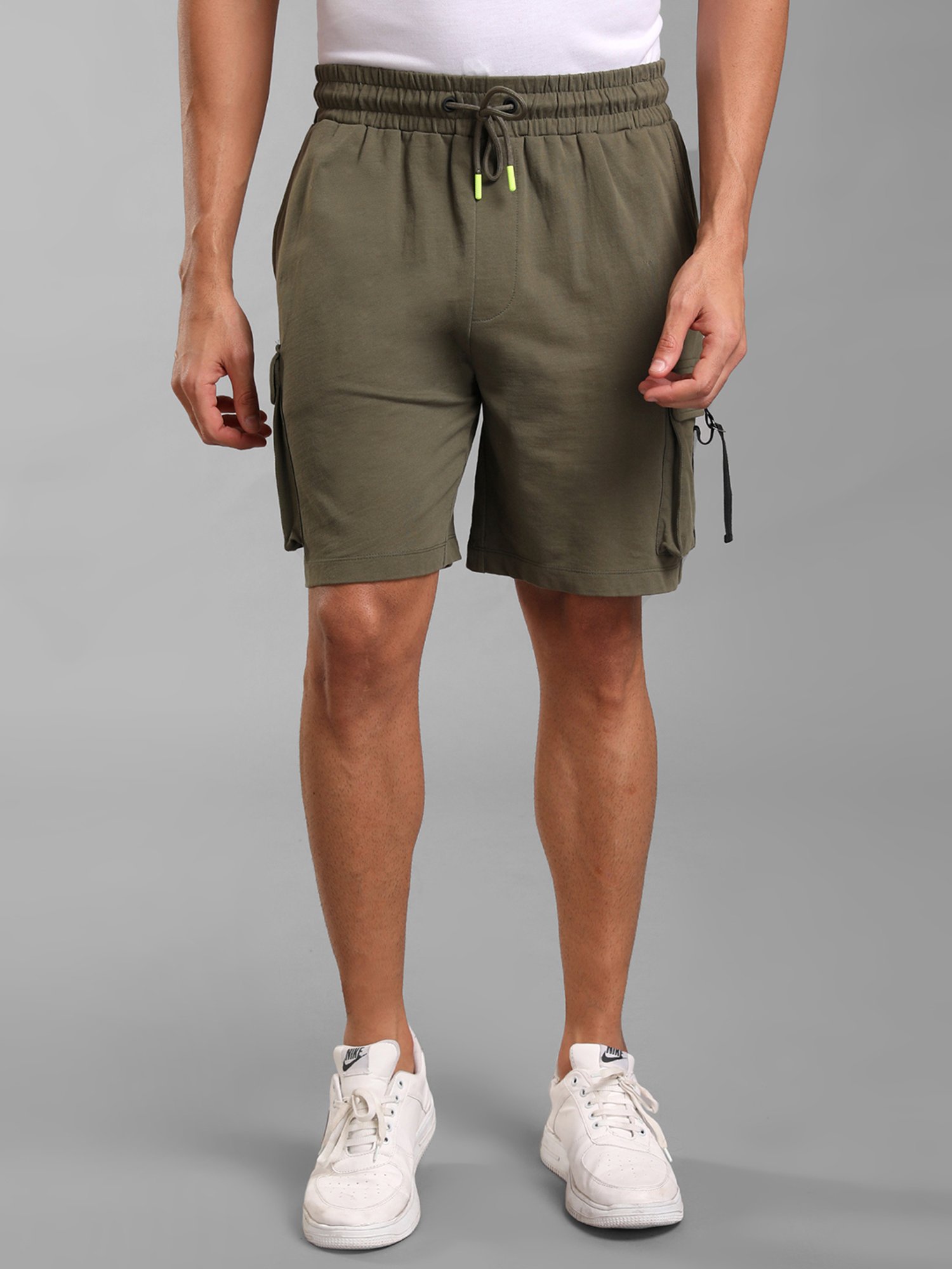 Kazo Olive Regular Fit  Shorts