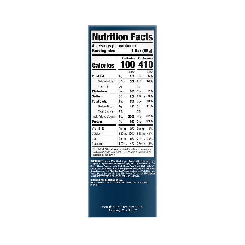 Yasso Frozen Greek Yogurt - Fudge Brownie Bars - 4ct