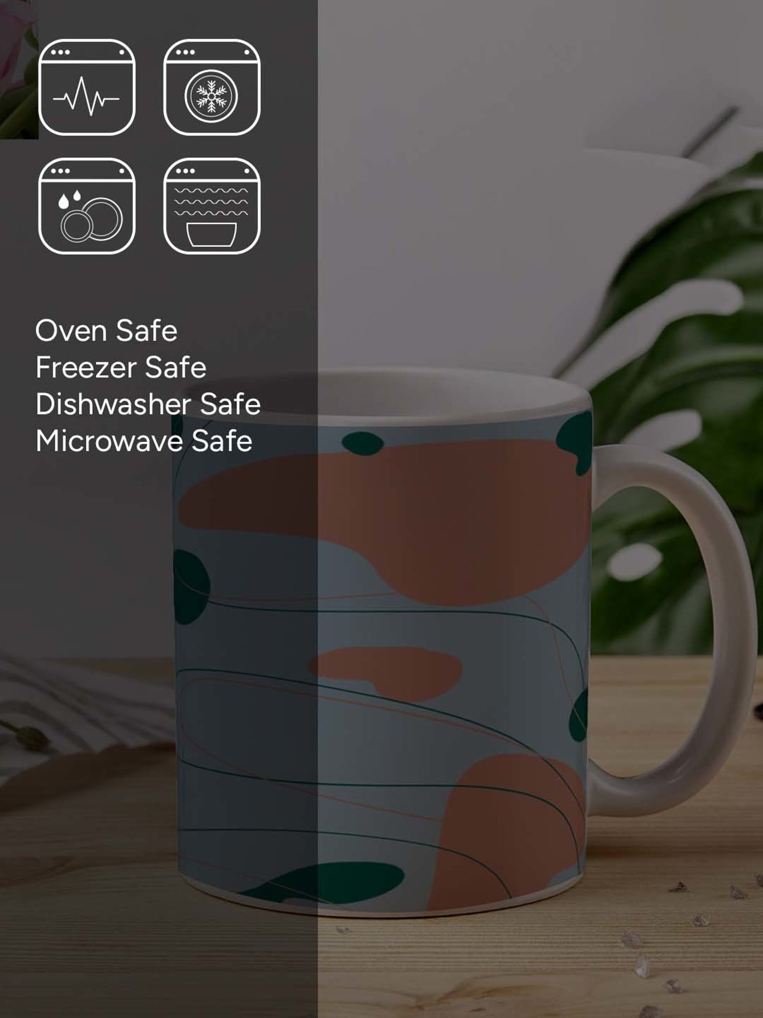 Nestroots White & Blue Stoneware Weave Whispers Coffee Mug (0.325 L)