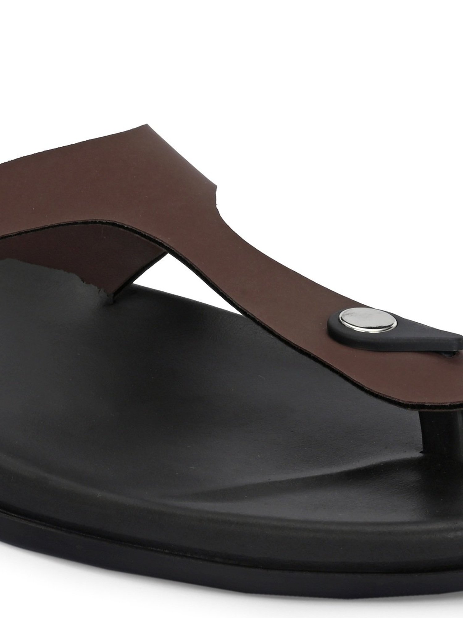 Hoversole Men's Brown T-Strap Sandals