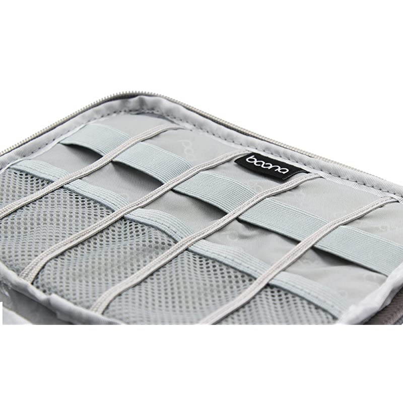 Travel Cable Cord Orgainzer Storage Bag Electronic Carrying Case for SD Memory Cards Case Earphone Hard Drive Medium SingleLayer Grey