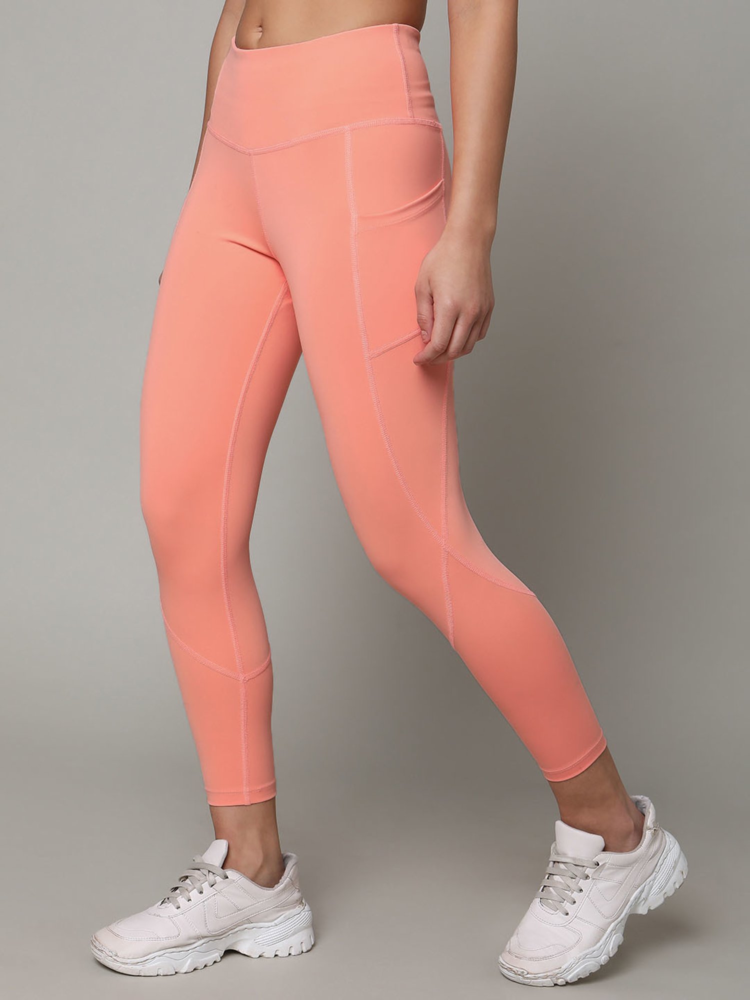 SILVERTRAQ Peach Relaxed Fit Leggings