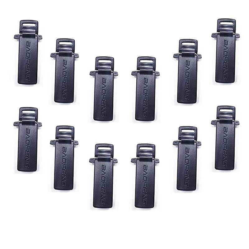 Walkie Talkie Belt Clip Compatible for Baofeng UV-5R Series Two-Way Radio Belt Clip with Screws (12 Pack)