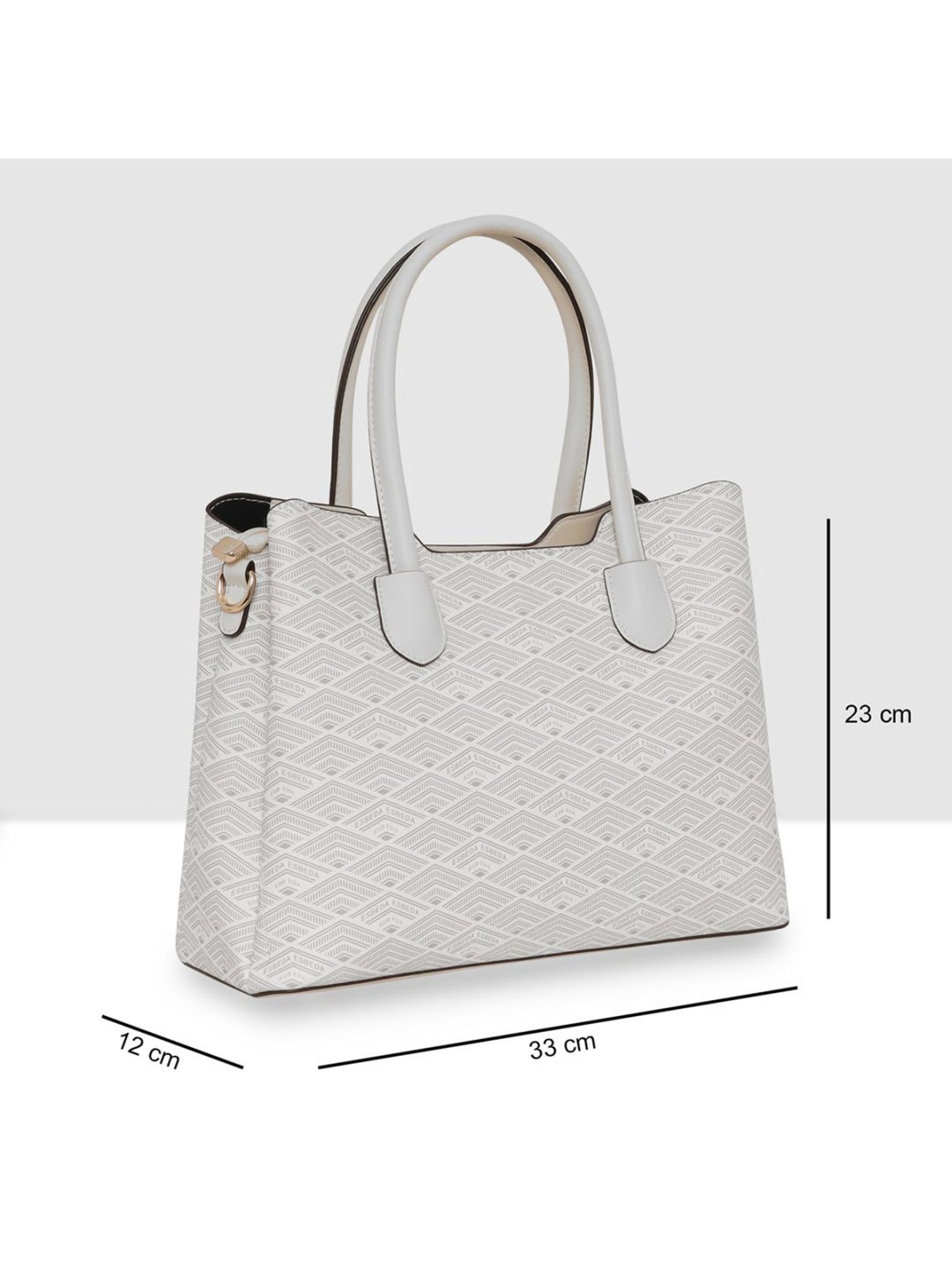 Esbeda Off-White PU Printed Handbag