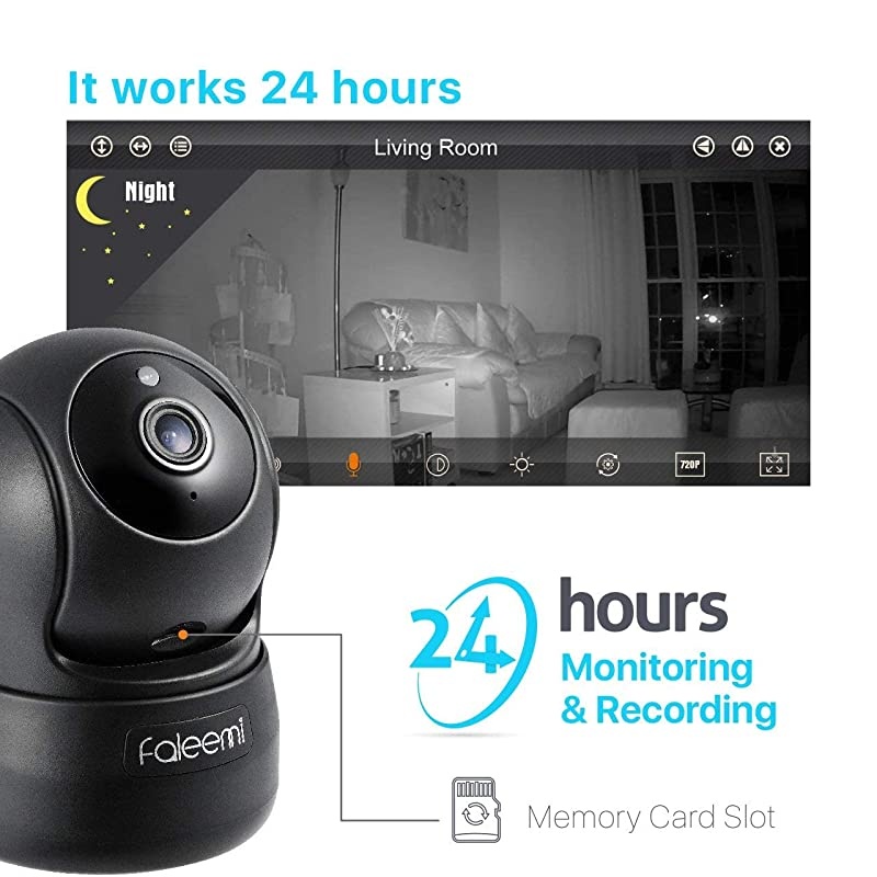 Wireless Security Camera WiFi Pet Camera Nanny Cams Wireless with Cell Phone App Home Surveillance HD IP Camera with 2 Way Audio Night Vision Motion Detection for OfficeDogBaby Monitor