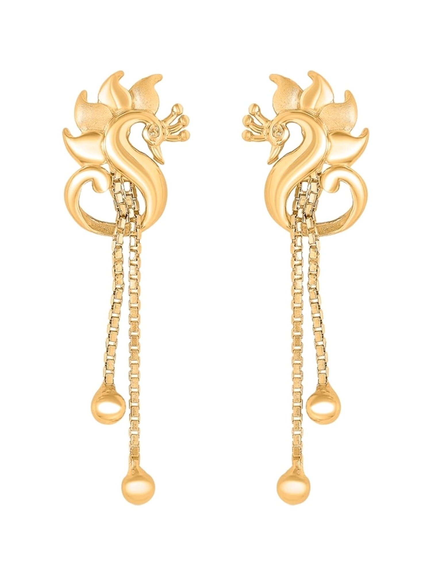 P.N.Gadgil Jewellers 22 Karat (916) BSI Hallmarked Yellow Gold Galaxy Ripple DanglerEarring