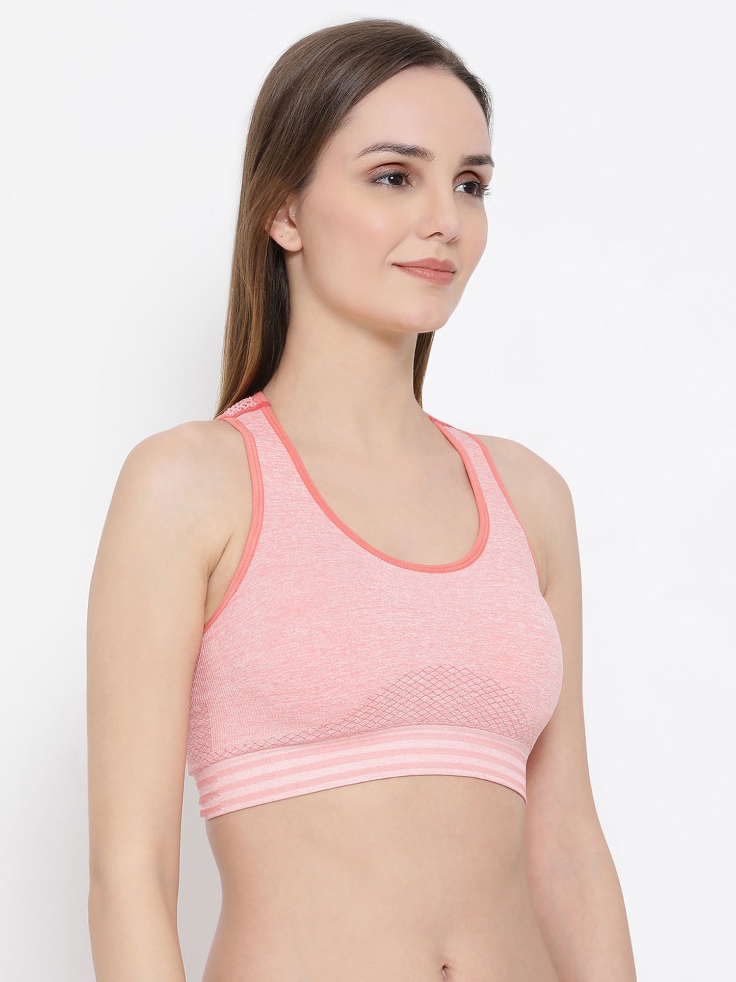 Clovia Pink Racerback Sports Bra