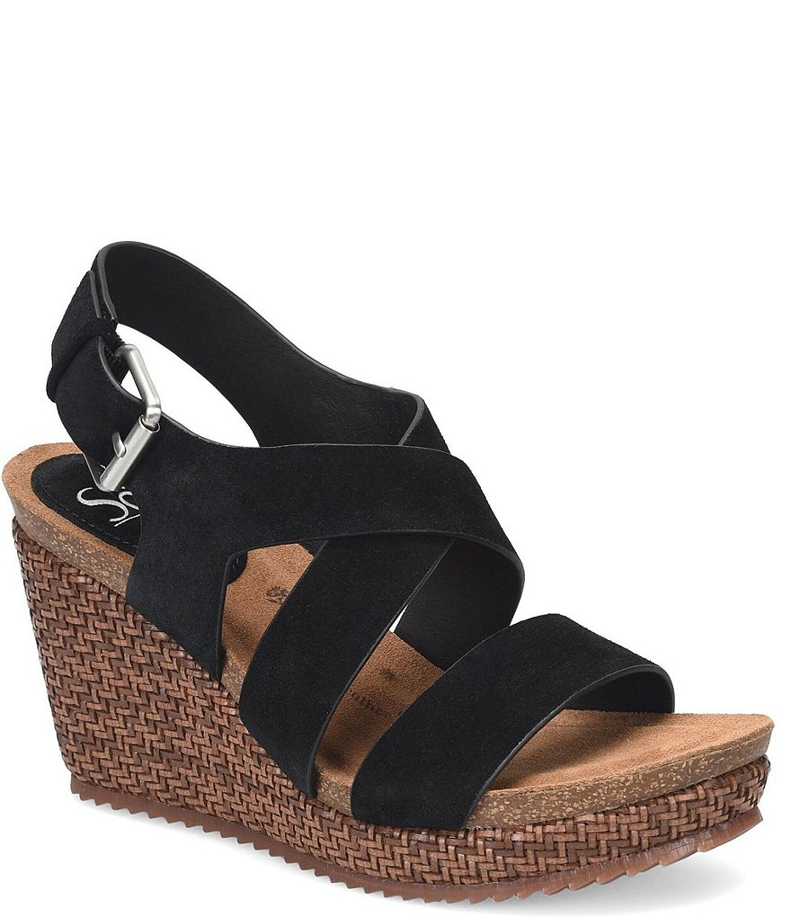 Sofft Haddison Suede Woven Wrapped Wedges