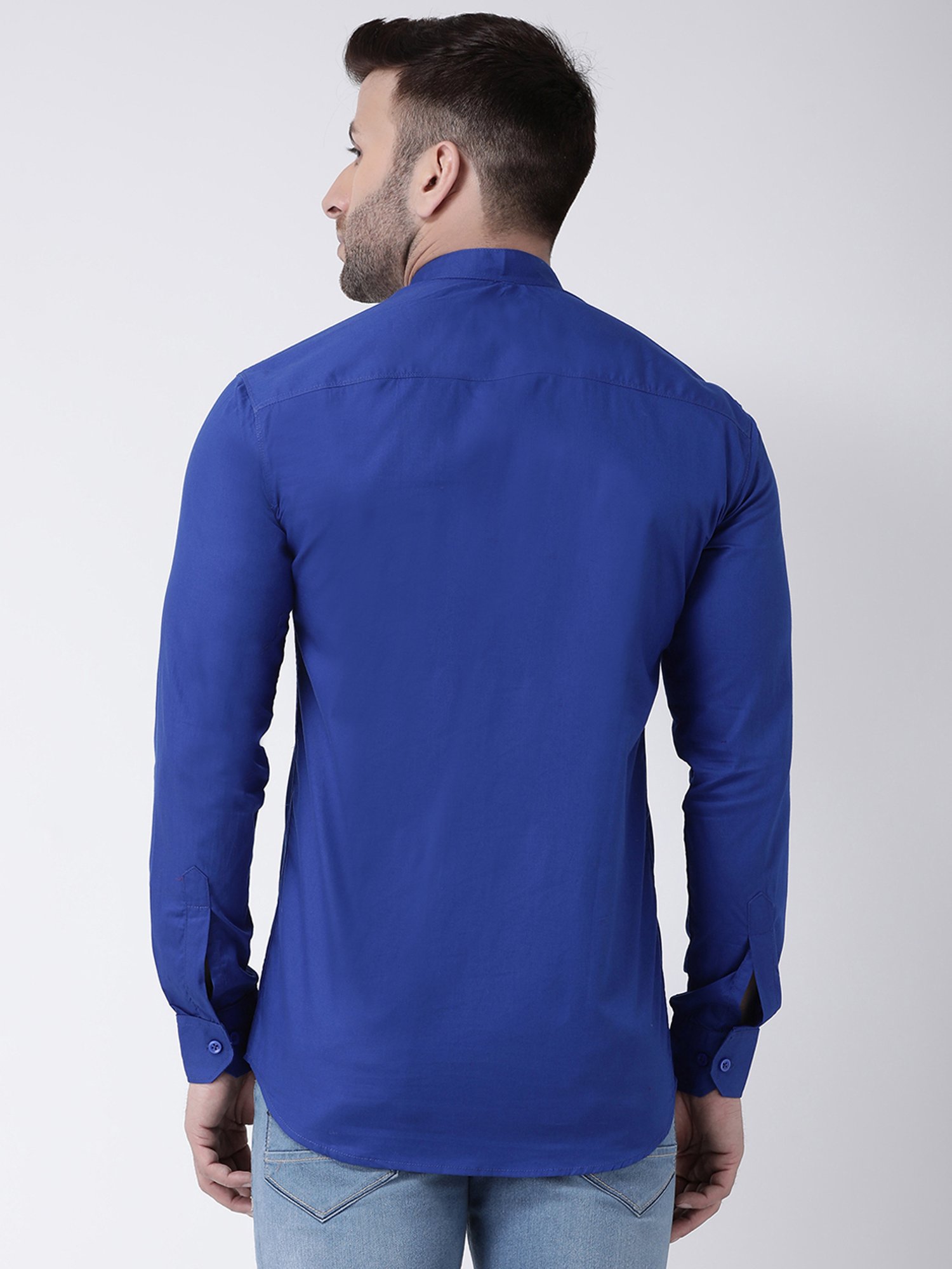 Hangup Plus Royal Blue Slim Fit Pure Cotton Shirt