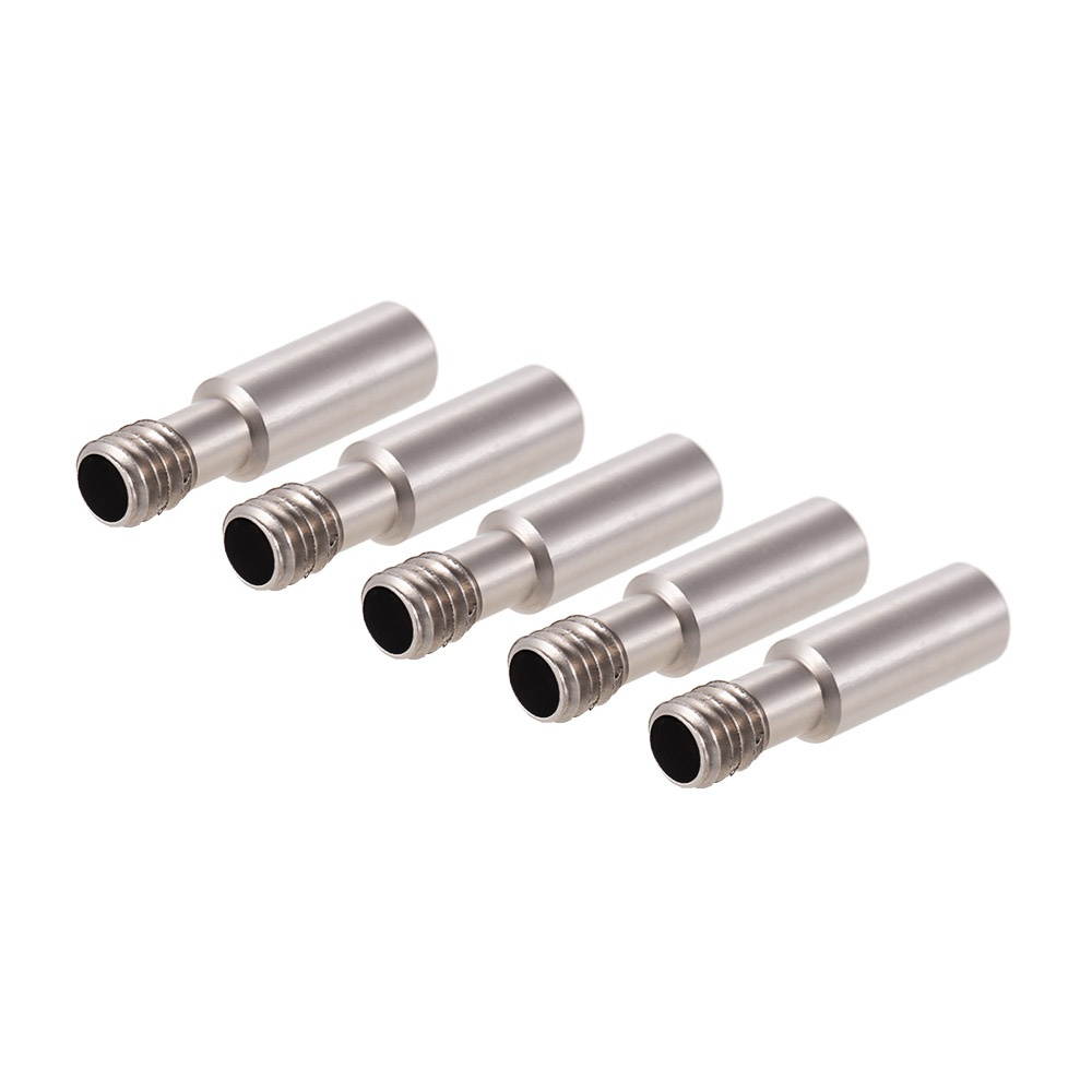 Creality 3D Stainless Steel Heat Break Nozzle Throat M6 * 28mm for 3D Printer Extruder Hot End 1.75mm Filament, 5pcs