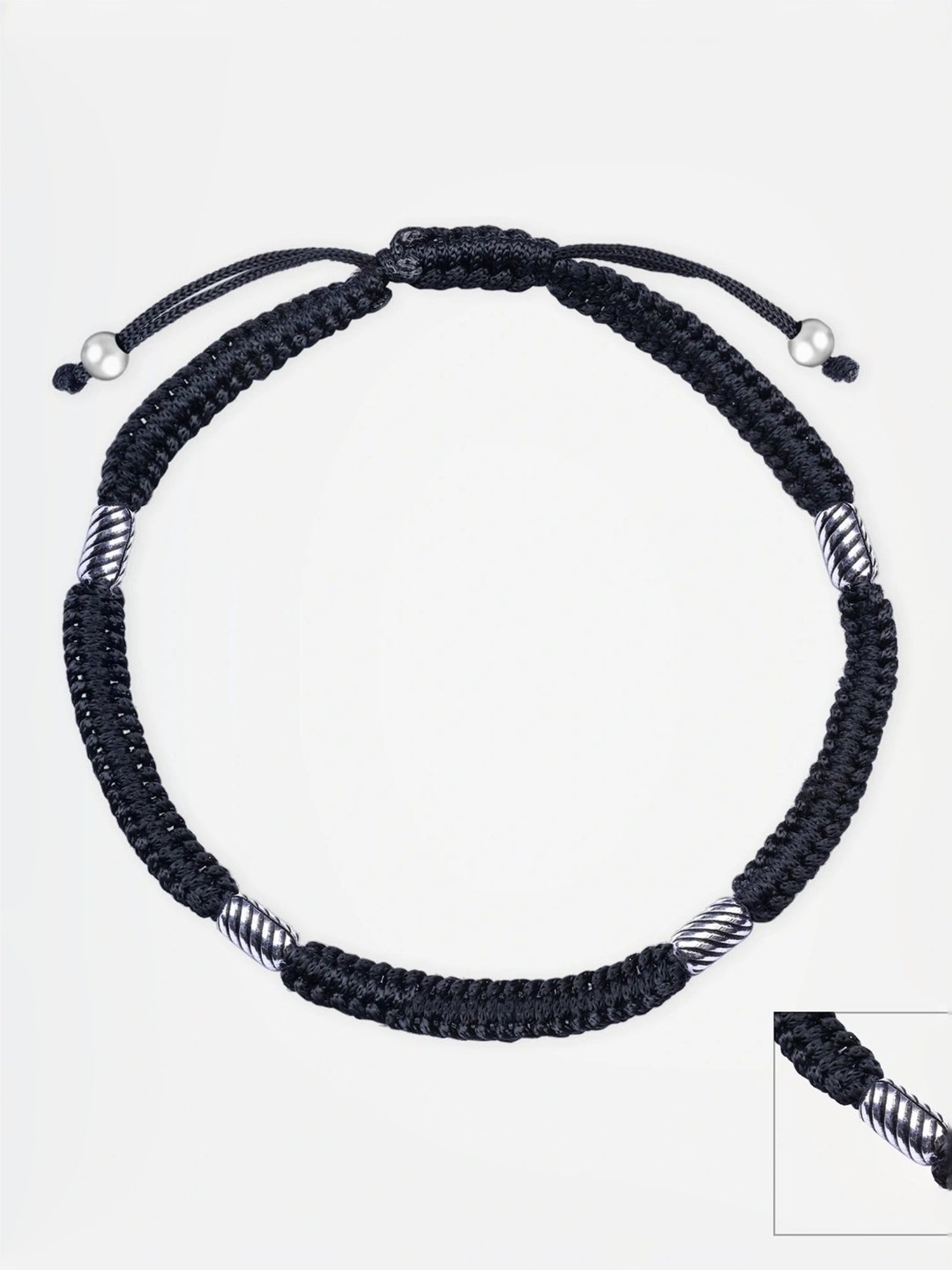 Touch925 Twisted Lines Silver Thread Anklet for Women