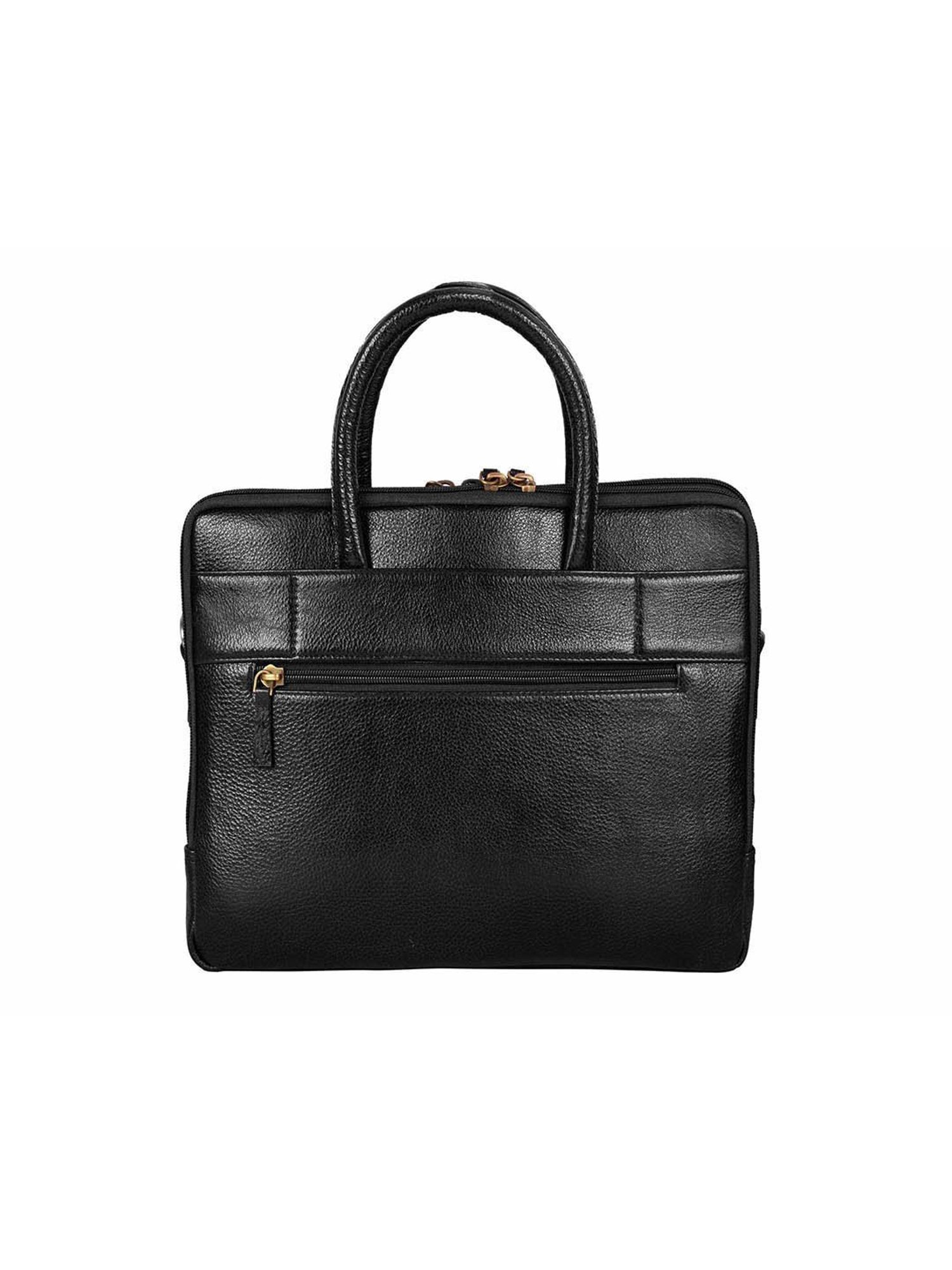 SCHARF Casa Grace Black Leather Medium Laptop Messenger Bag - 13.4 inches