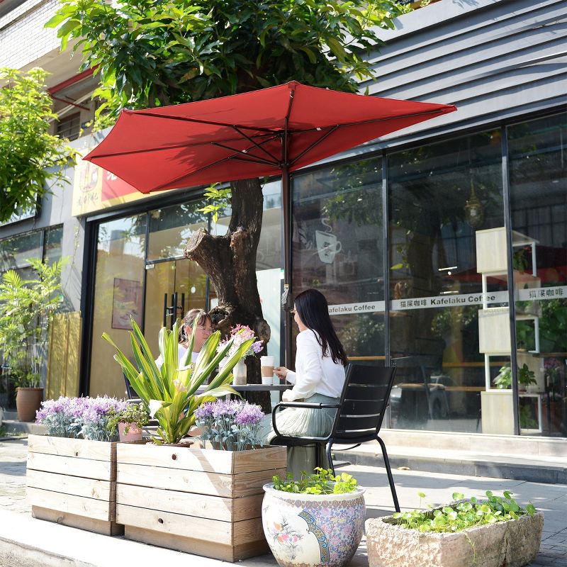 9' x 5' Rectangular Double Top Patio Outdoor Market Umbrella Emerald Green - Crestlive Products