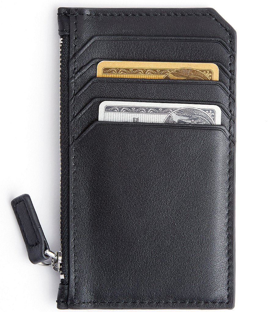 ROYCE New York Leather Slim Zippered Wallet