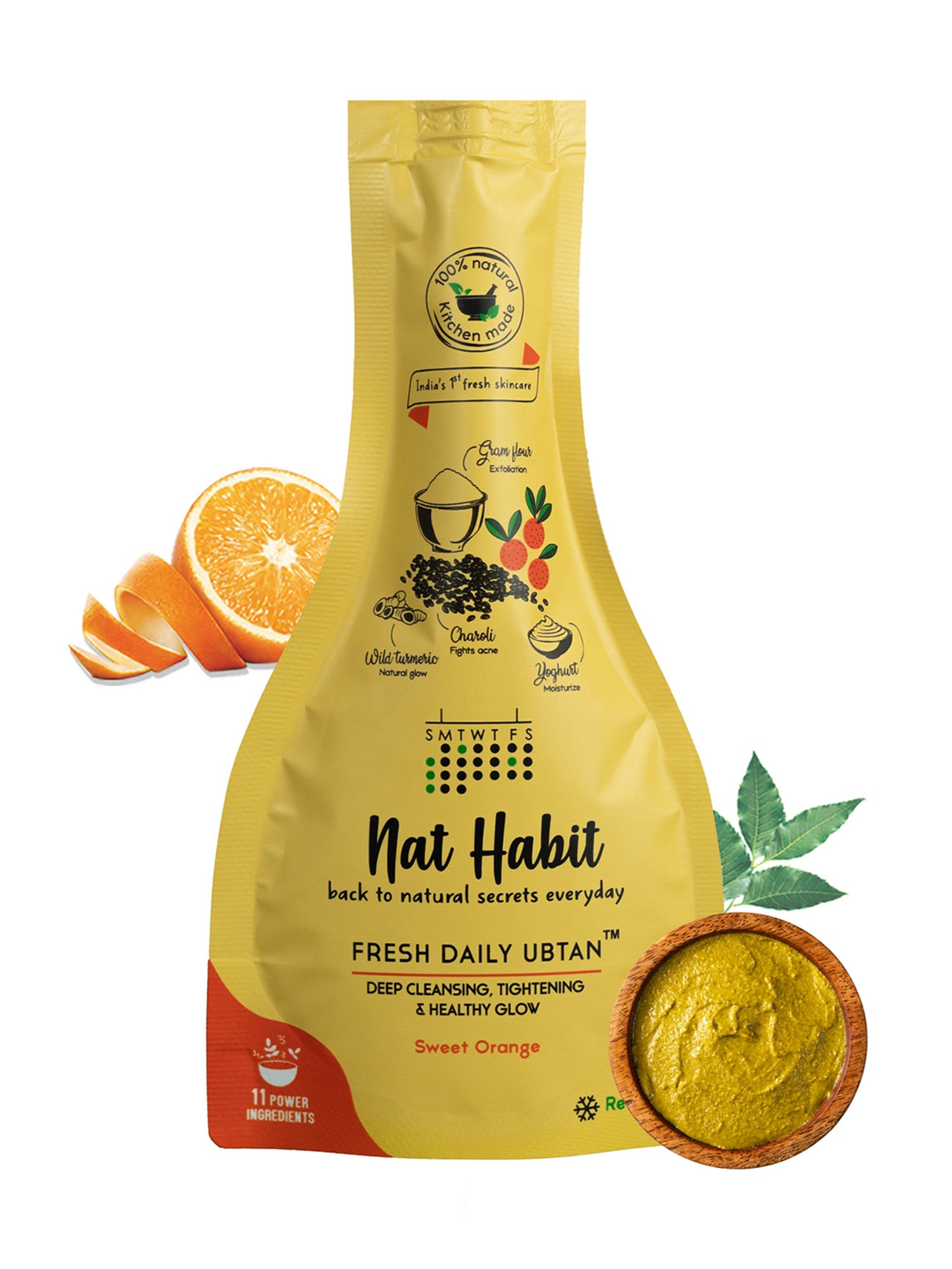 Nat Habit Sweet Orange Fresh Daily Ubtan Face Pack - Pack of 2
