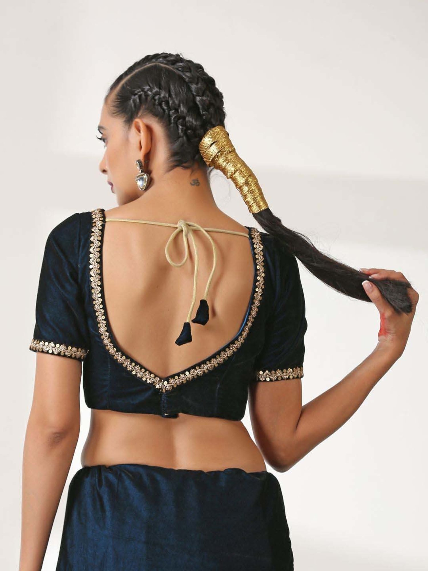 Swtantra Blue Plain Readymade Blouse