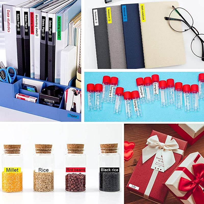 Compatible Label Tape Replacement for Brother Label Maker Tape TZe-251 TZe-151 TZe-451 TZe-651 24mm TZe Tape for P-Touch PT-D600 PT-P700 PTP750W PT2730 ( Clear, White, Yellow, Red, 4-Pack )