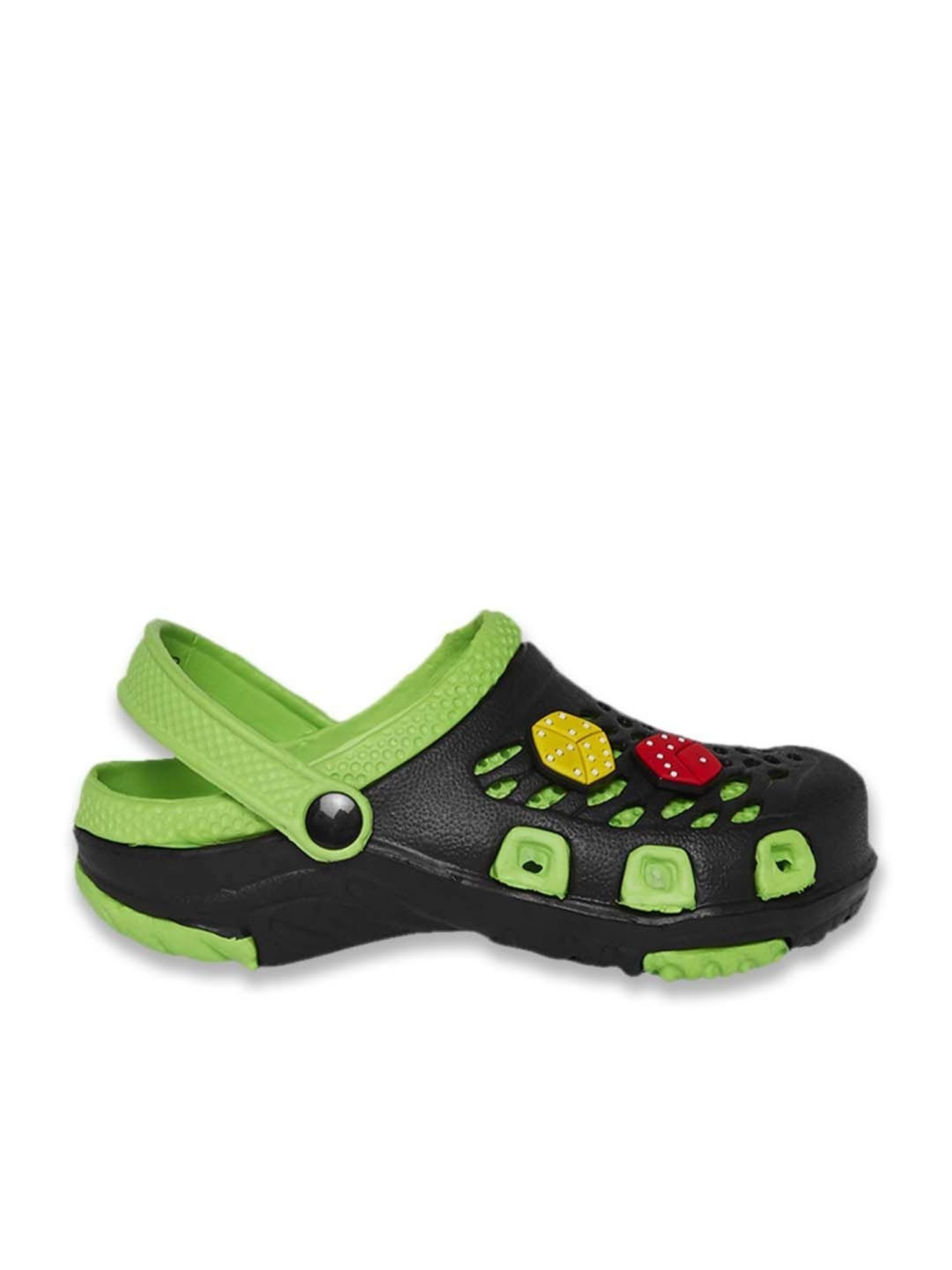 Yellow by Westside Navy Stripe Pattern Slides