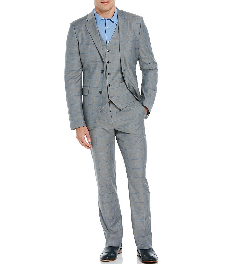 Perry Ellis Slim-Fit Tonal Plaid Suit Separates Jacket
