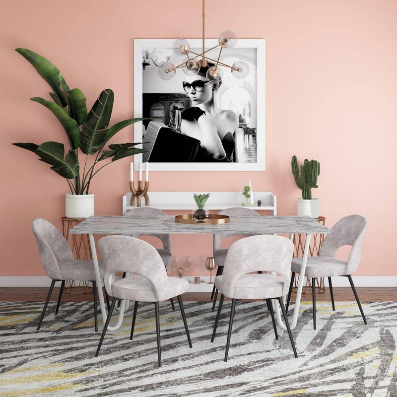 Mulberry Faux Marble Dining Table White - CosmoLiving by Cosmopolitan