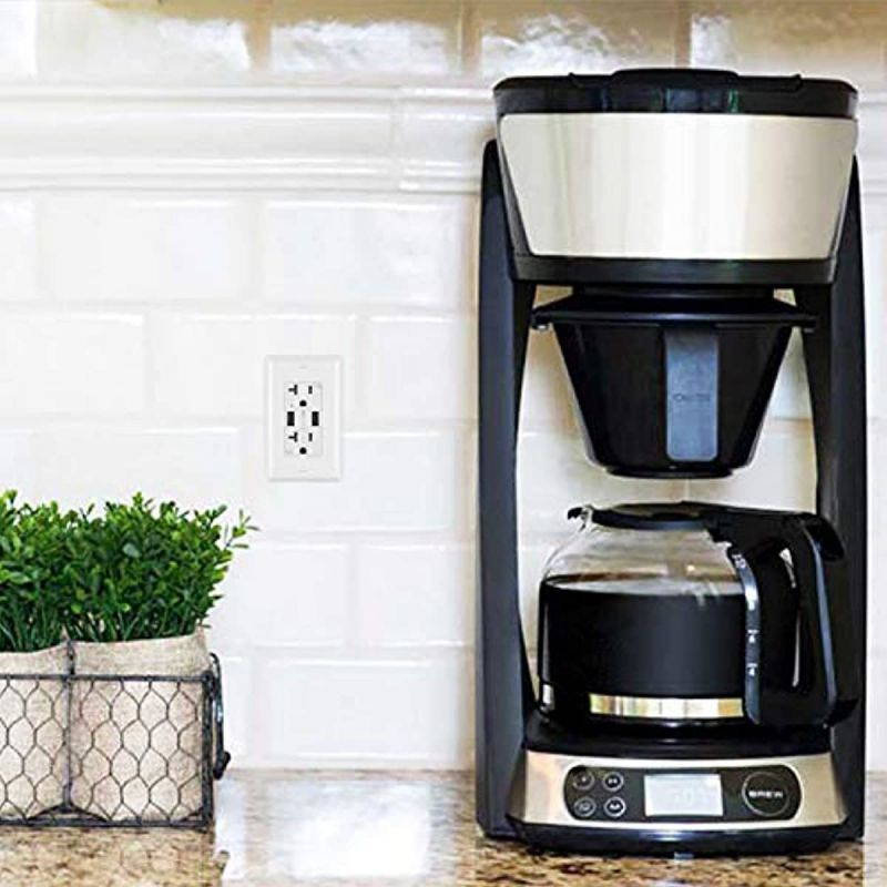 [2 Pack] BESTTEN 3.6A Dual USB Receptacle Outlet with 20 Amp AC Outlets, Smart Chip USB Charger, Wallplate Included, UL Listed, White