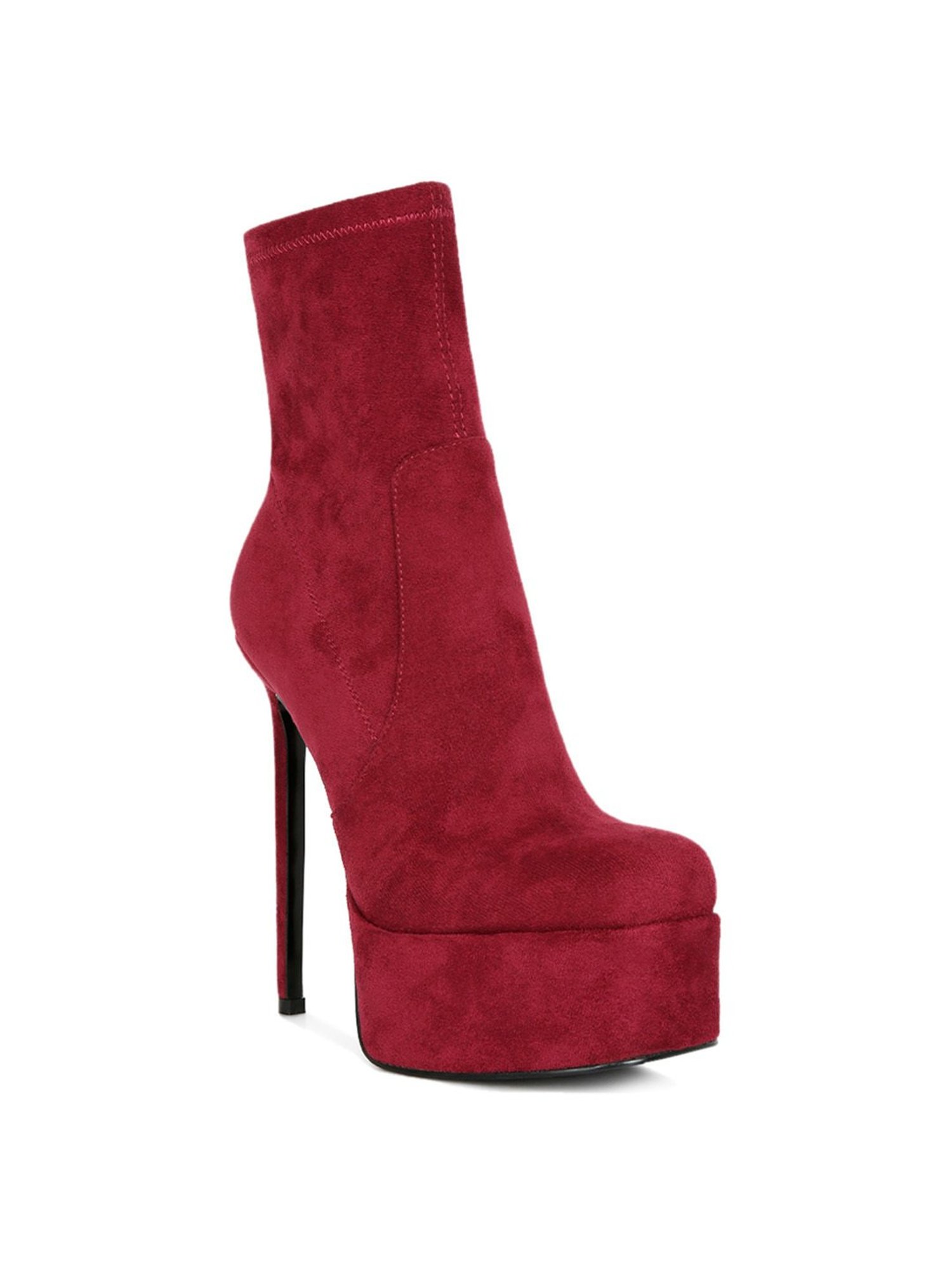 London Rag Women's Burgundy Stiletto Booties