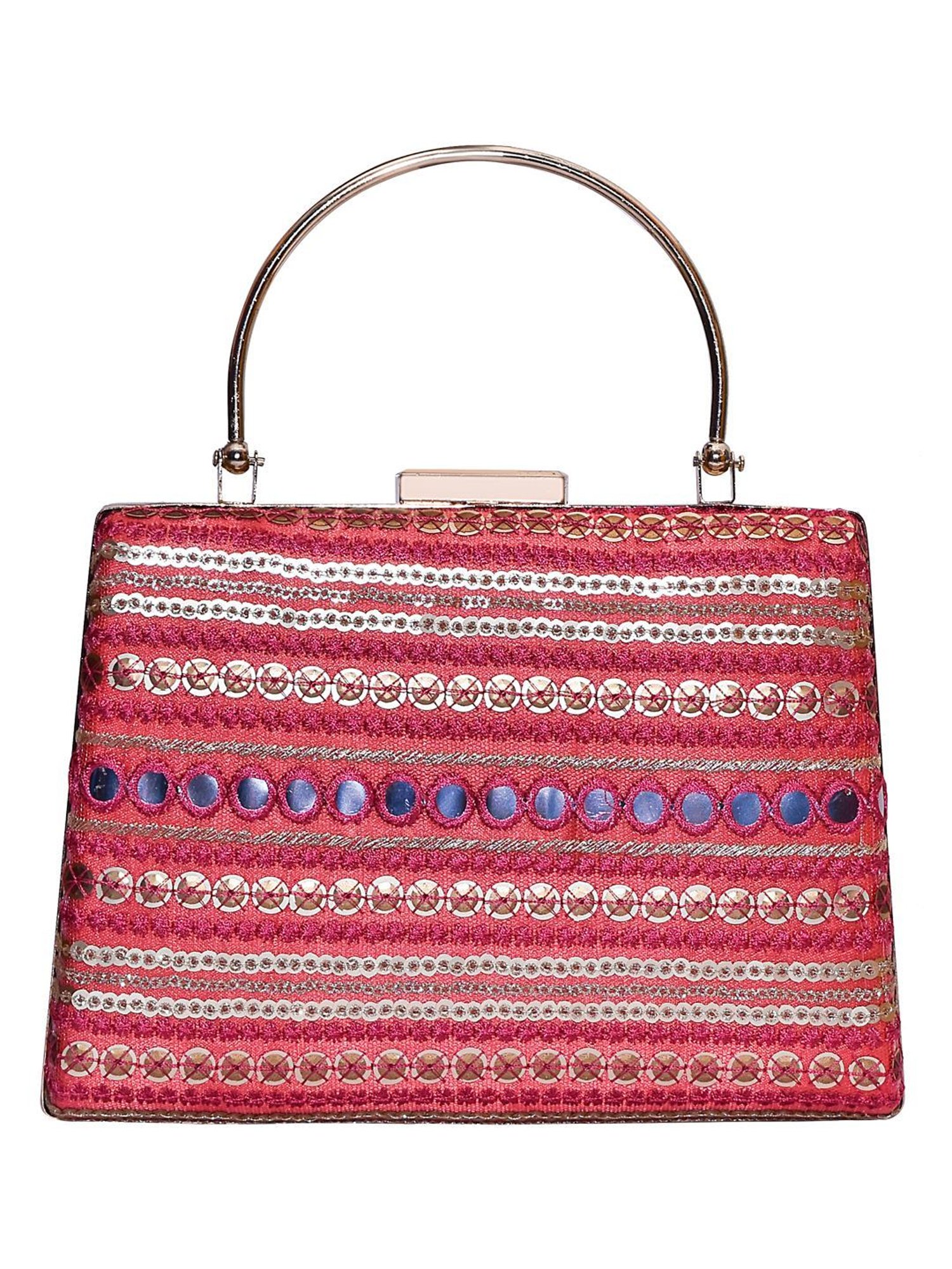 Horra Dark Pink Embellished Clutch