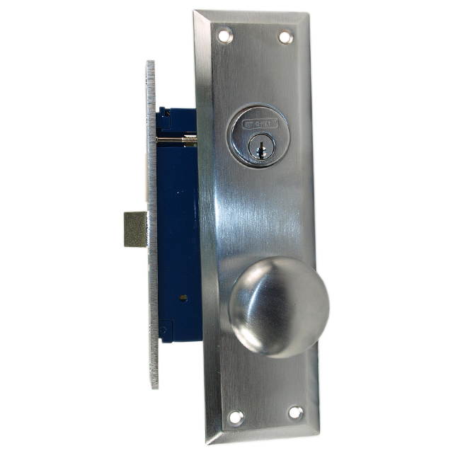 Em-D-Kay (Like Marks 91A/26D) 510026AR Satin Chrome 26D Right Hand Heavy Duty Mortise Entry Lockset, Surface Mounted Screw-on Knobs Lock Set