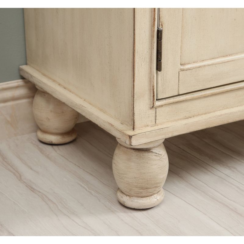 Milam 2 Door 1 Drawer Drop Lid Cabinet with Power Cream - Treasure Trove Accents