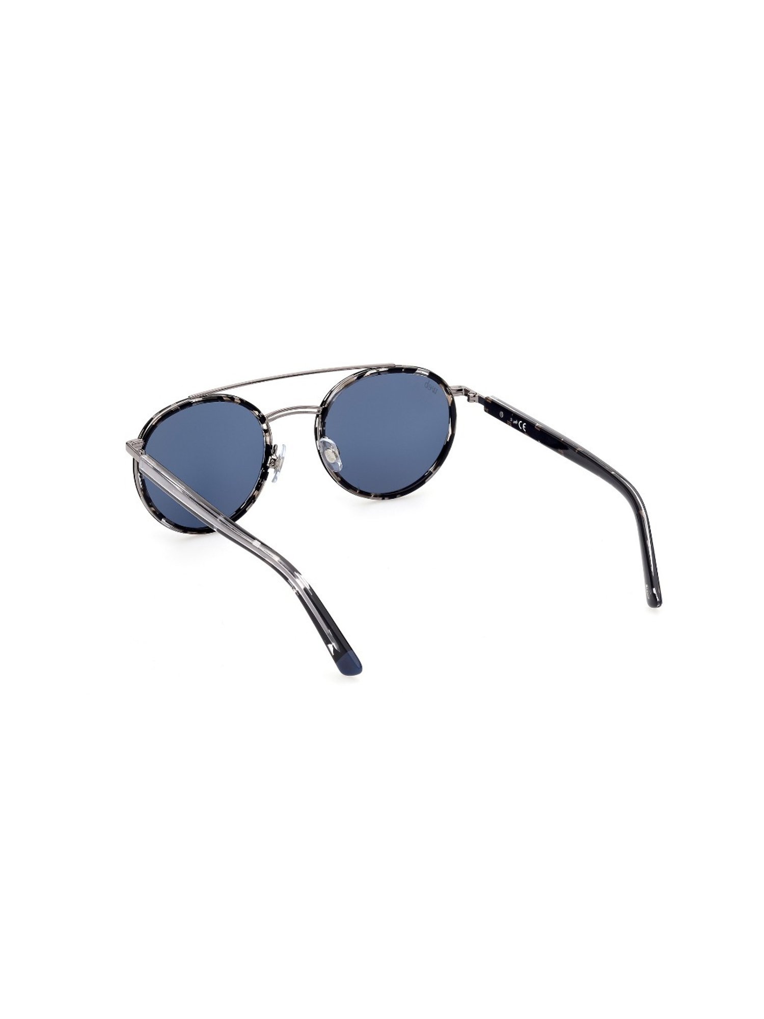 Web Eyewear Blue Round Unisex Sunglasses Designed in Italy