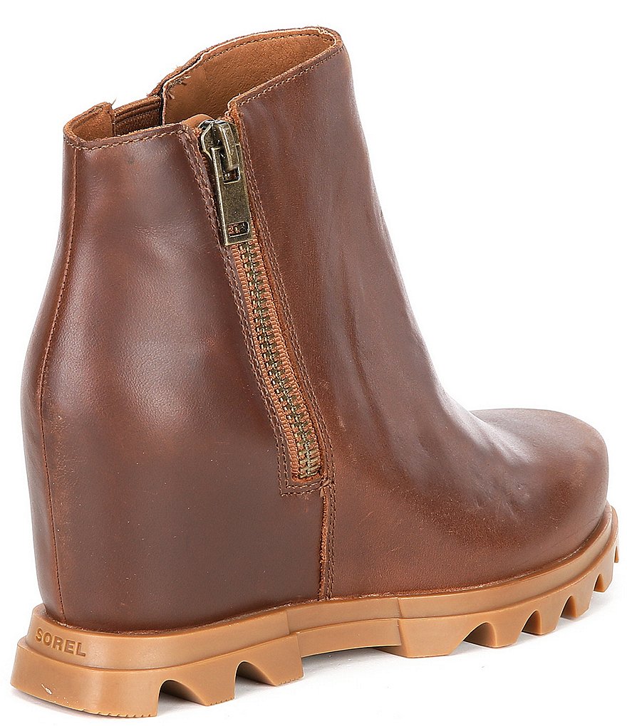 Sorel Joan of Arctic Waterproof Leather Wedge Zip Booties