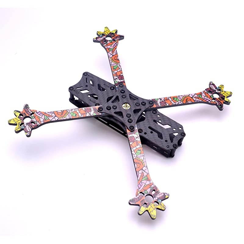 235mm FPV Racing Drone Frame 5 Inch Carbon Fiber Quadcopter Frame Kit 4mm Removable FPV Frame Arms with 20cm Lipo Battery Strap