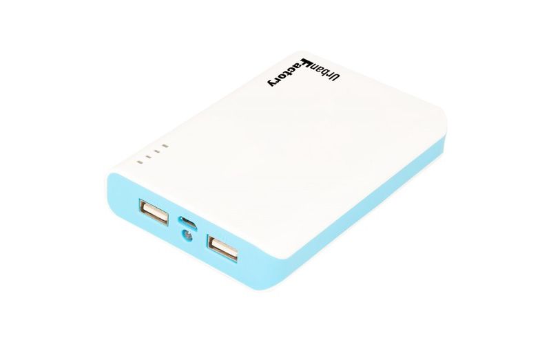 Urban Factory Emergency Battery - 8000mAh - 8000 mAh - 2.10 A - 5 V DC Output - 5 V DC Input - 2 x - Blue, White